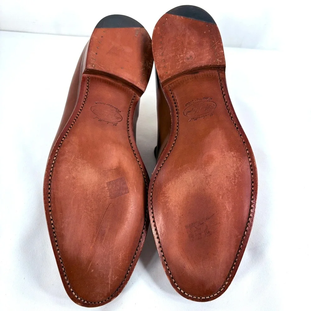 Alfred Sargent J.Crew Derby Shoes Brown Leather Cap Toe England A1379-SP9395 9.5